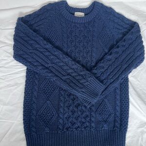 L.L. Bean Boys S (8) Cable Knit Crew Sweater in Navy